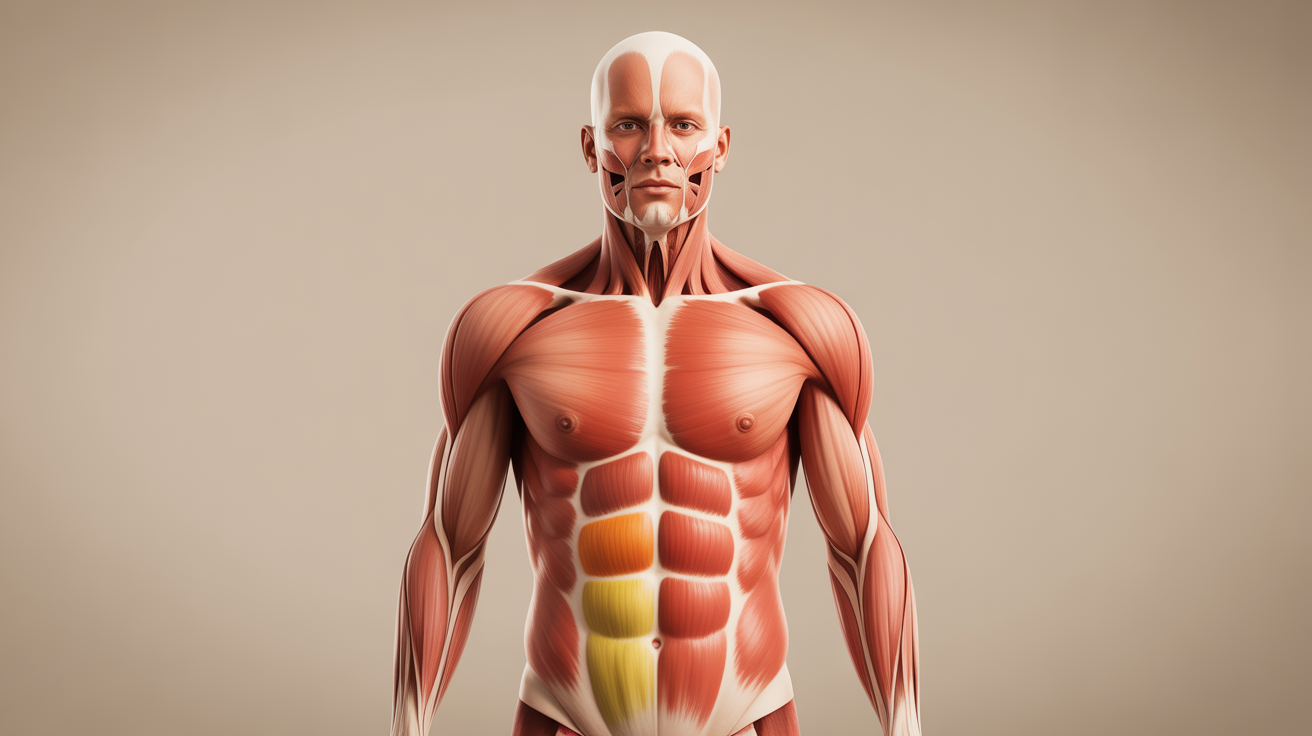 Schéma muscles abdos visibles
