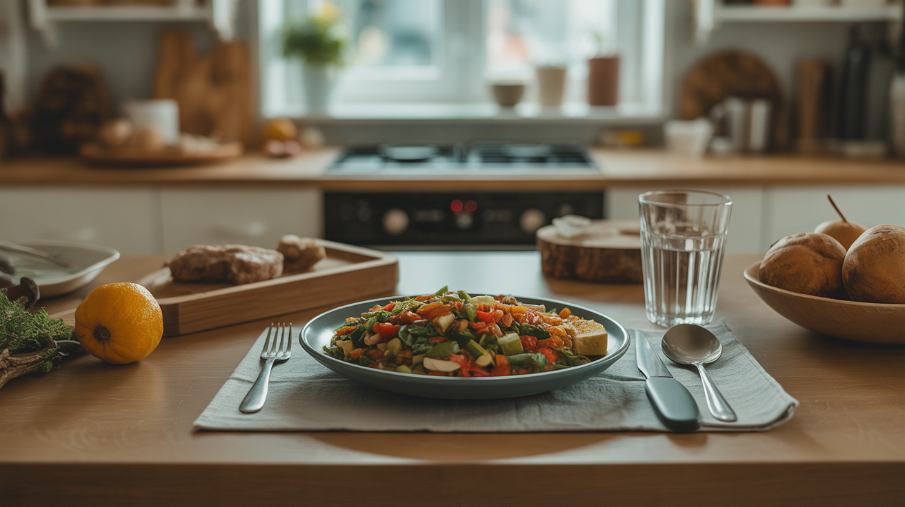 Repas sain abdos visibles