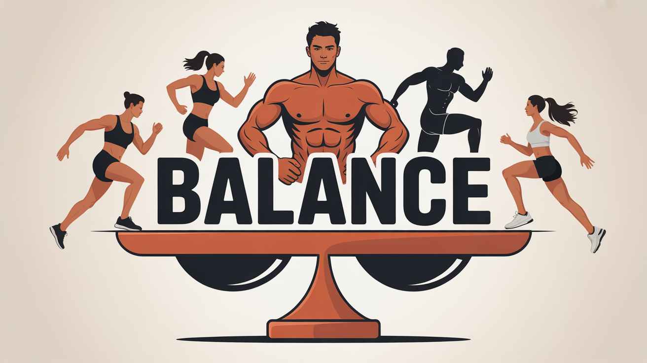 balance sport silhouettes muscle