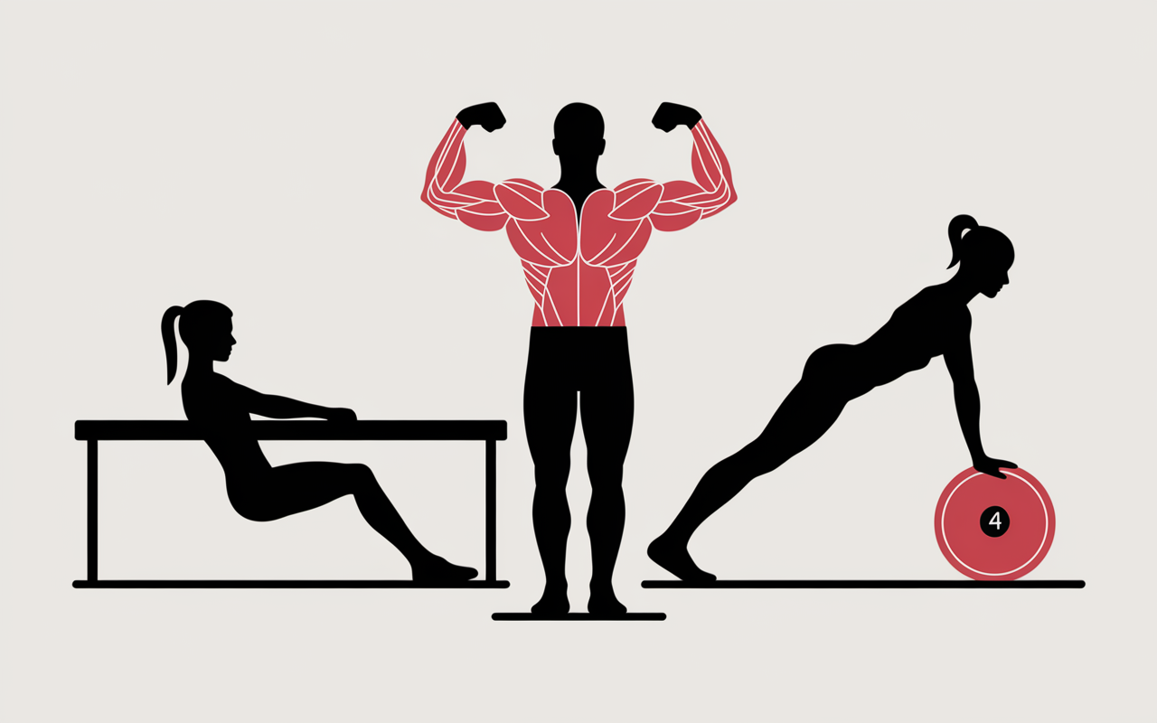 schema muscles travaillés rowing push-up tirage serviette maison