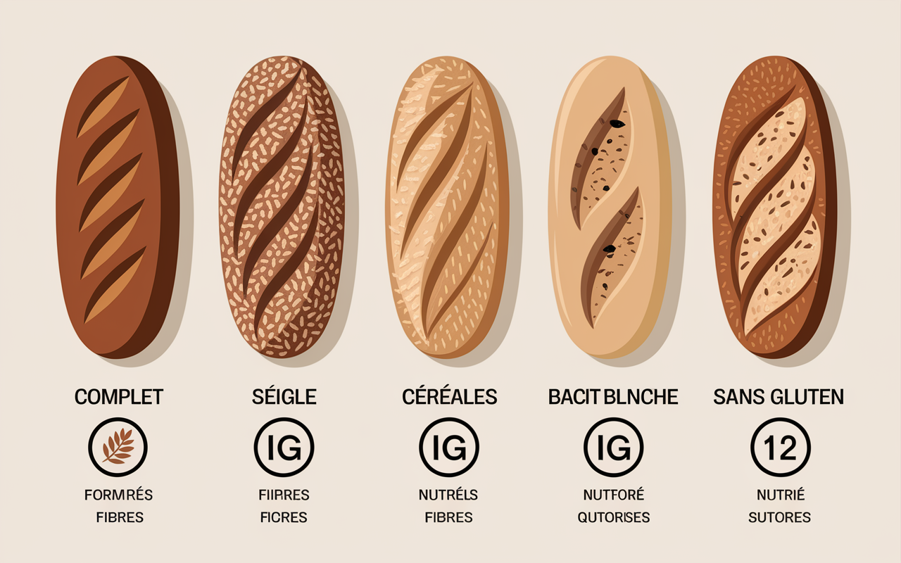 tableau comparatif pains fibres IG Nutri-Score sel