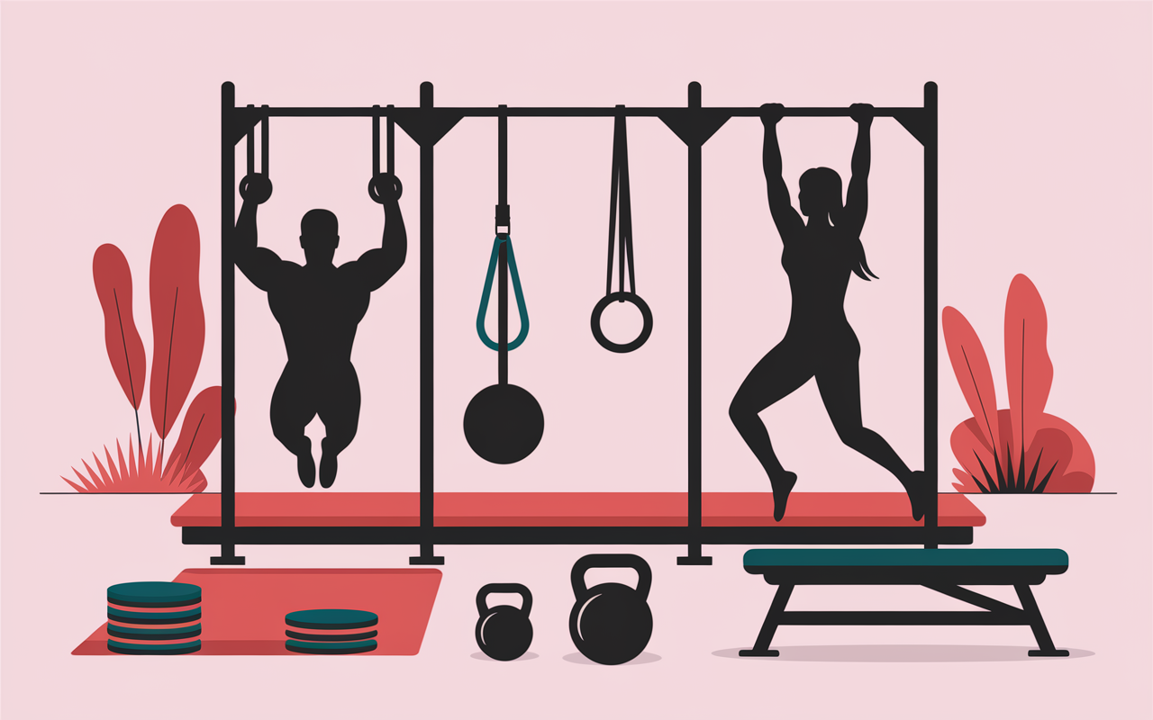 WOD haut du corps push-ups dips ring dips illustratif
