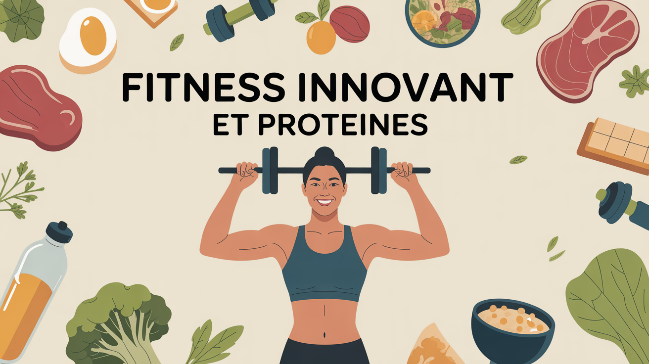 Fitness illustration proteines aliments
