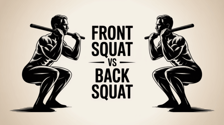 illustration front squat et back squat position barre