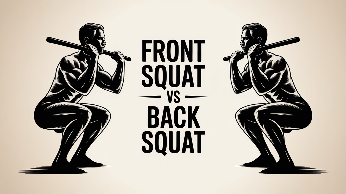 illustration front squat et back squat position barre