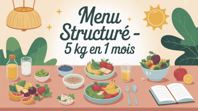 Table healthy minceur menu structuré 5 kg en 1 mois
