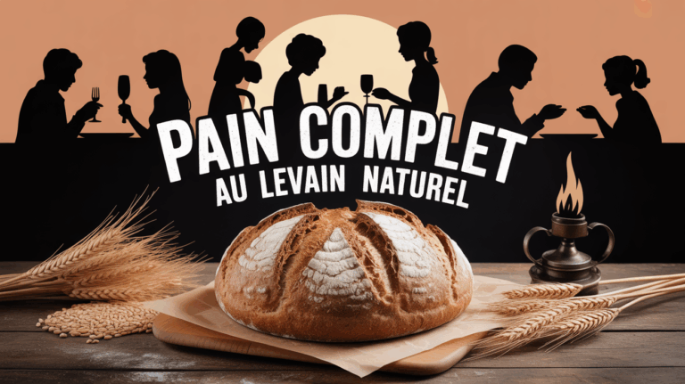 miche de pain complet levain naturel sur table, partage familial