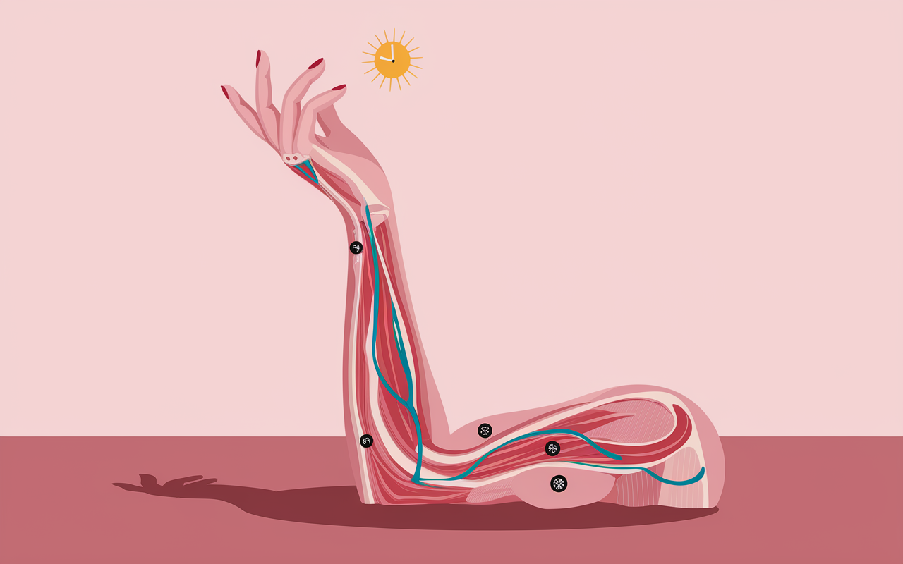 Veines apparentes mains schéma âge soleil