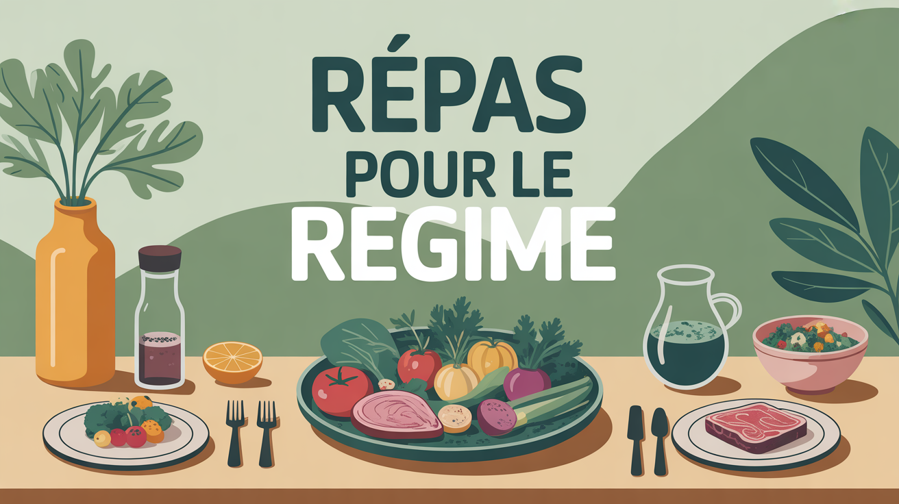 repas pour le regime table équilibrée légumes protéines féculents