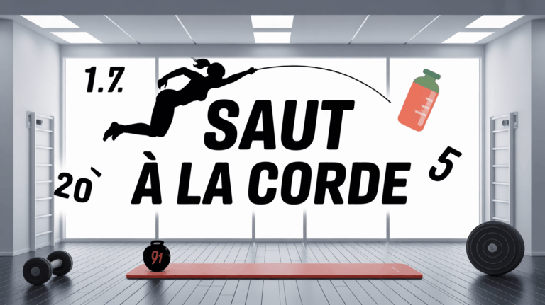 Saut à la corde silhouette sportive avec calories
