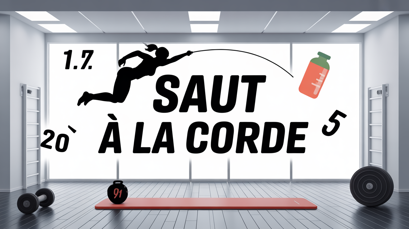 Saut à la corde silhouette sportive avec calories