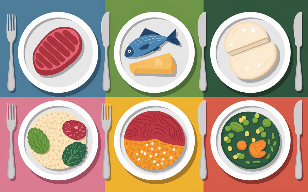 Aliments proteines assiette