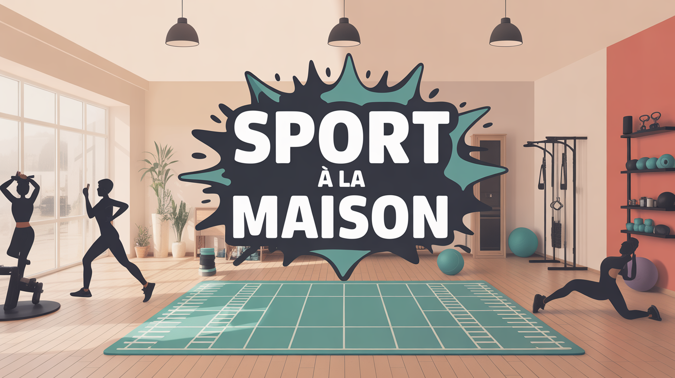 sport a la maison, salon, tapis, illustration moderne