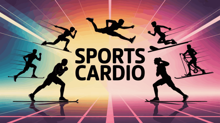 illustration sports cardio silhouettes course natation boxe ski velo