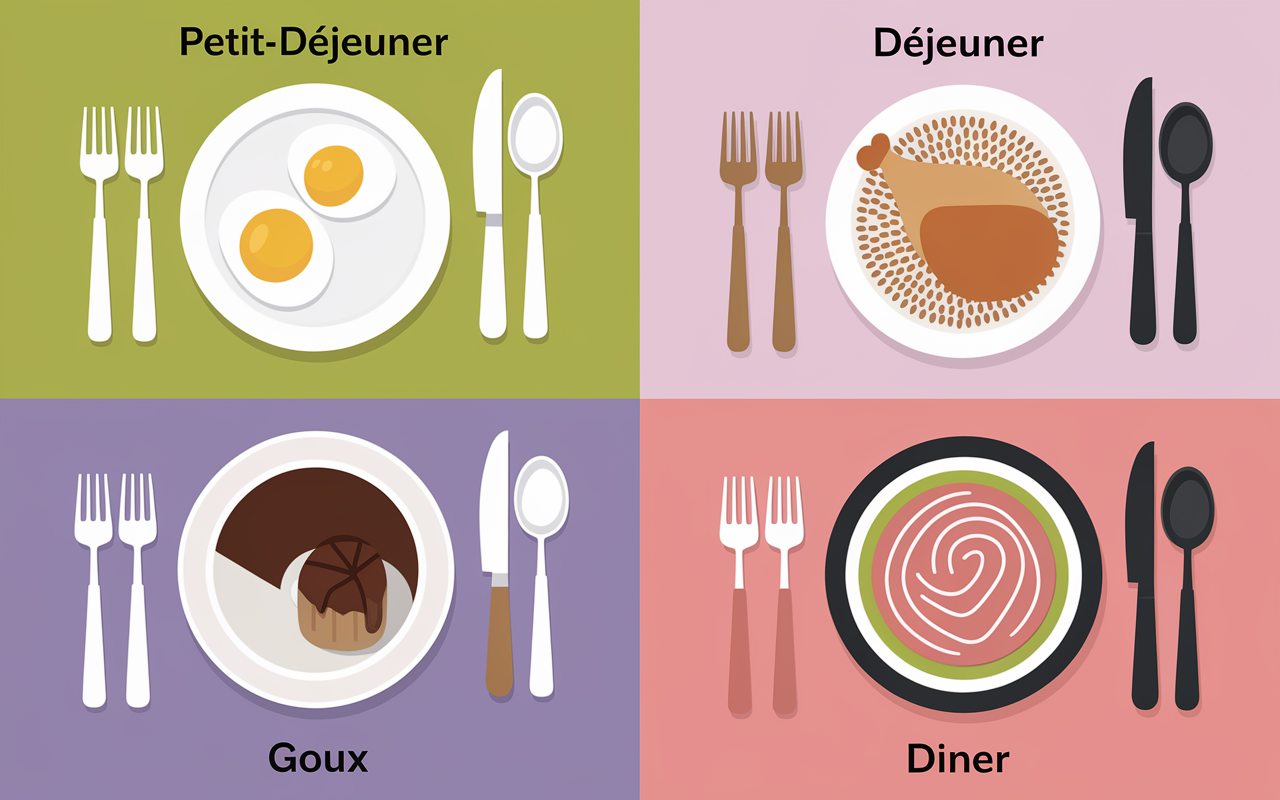 menus assiettes stylisées repas sans sucre pour la semaine
