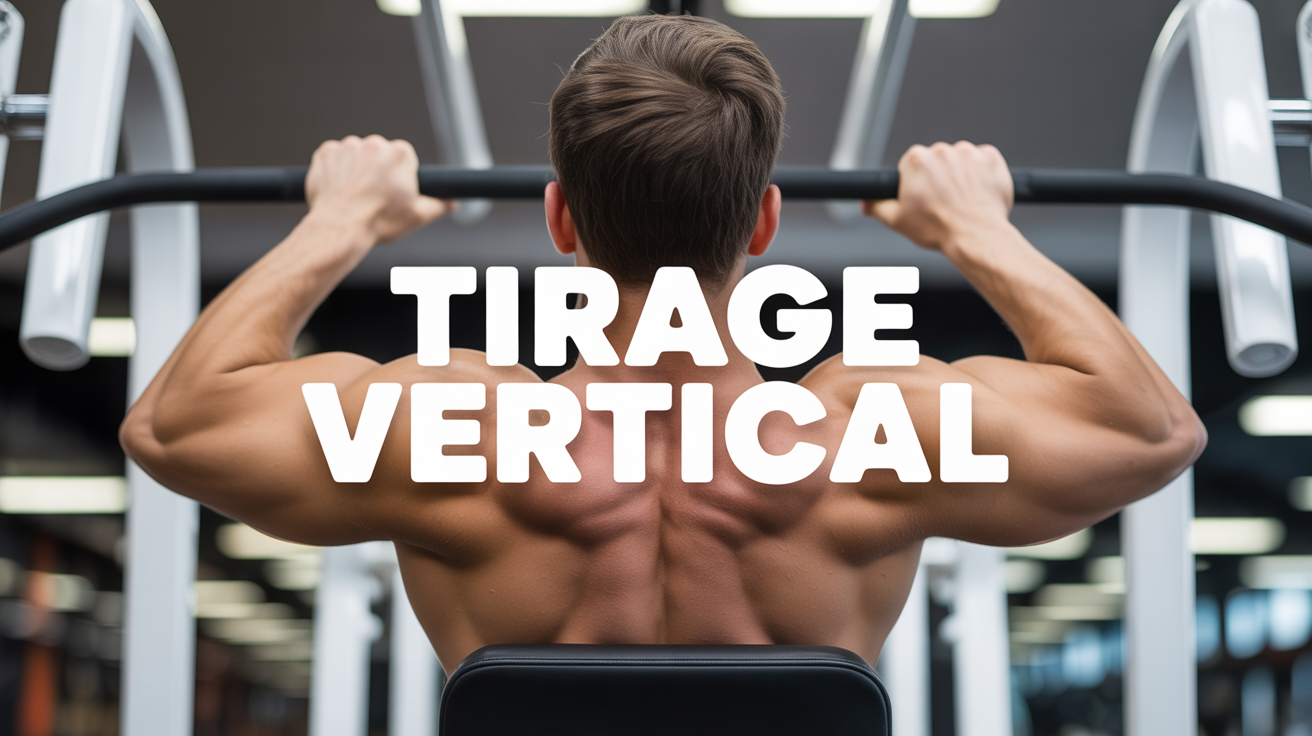 Homme faisant tirage vertical à la machine, muscles du dos visibles