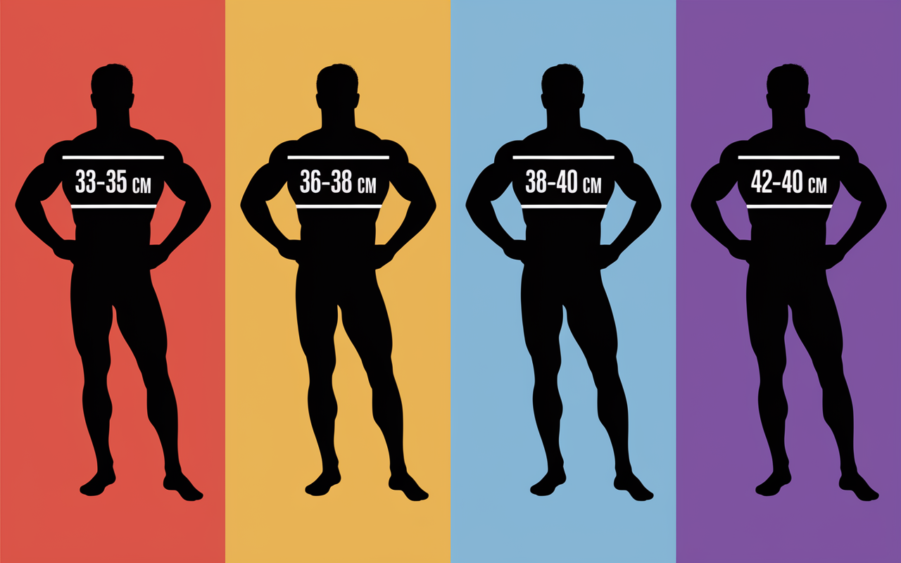 comparaison tour de bras homme 1m80 silhouettes