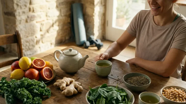 Table aliments brûleurs de graisse naturels et accessoires sport