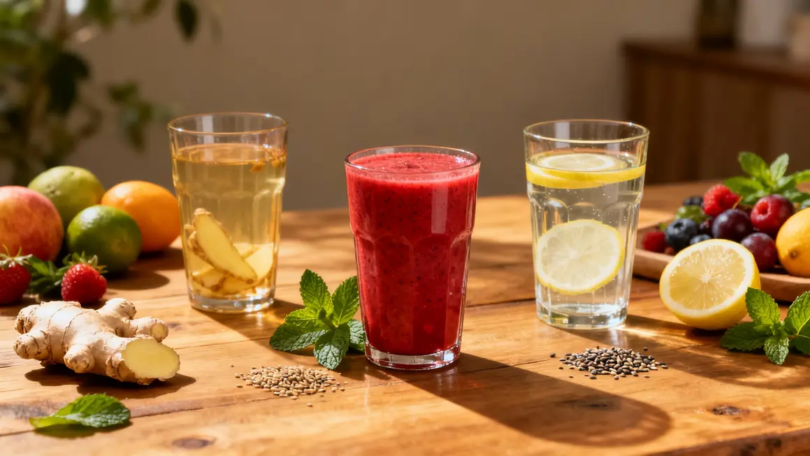 infusion boisson minceur gingembre fruits rouges citron