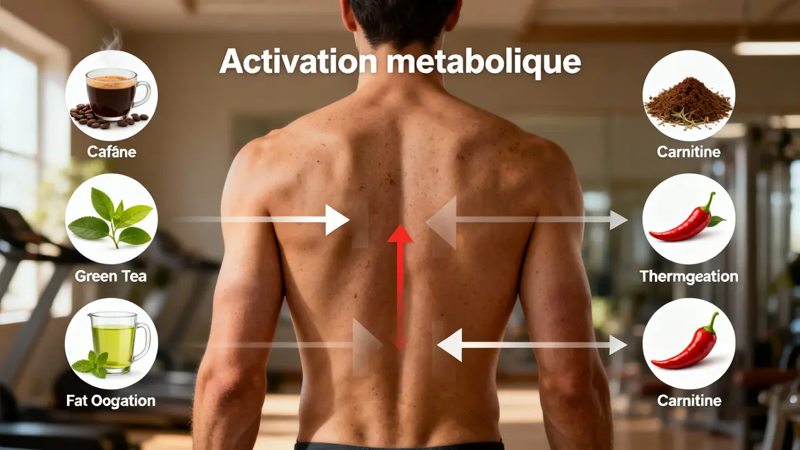 Infographie activation metabolique bruleur de graisse sans sport cafeine piment