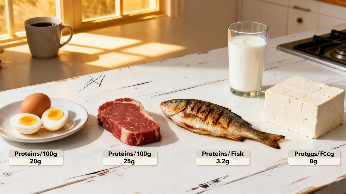 Comparatif sources proteines oeuf viande poisson tofu