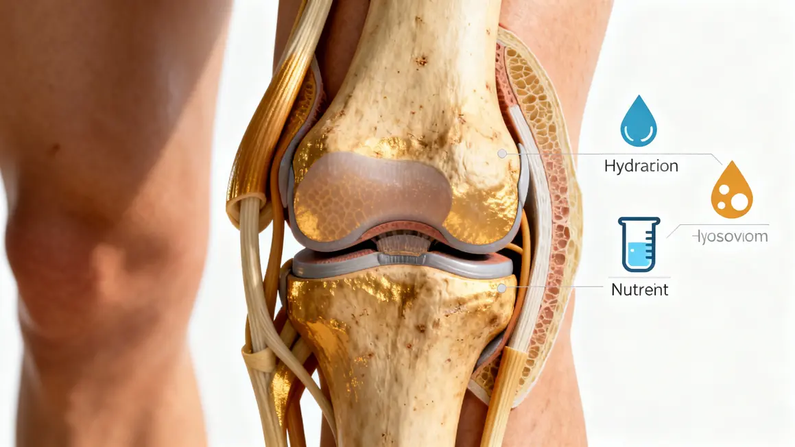 Genou stylisé cartilage ligaments articulation nutriments