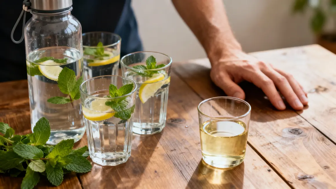 gourde eau perte de poids urine claire menthe citron