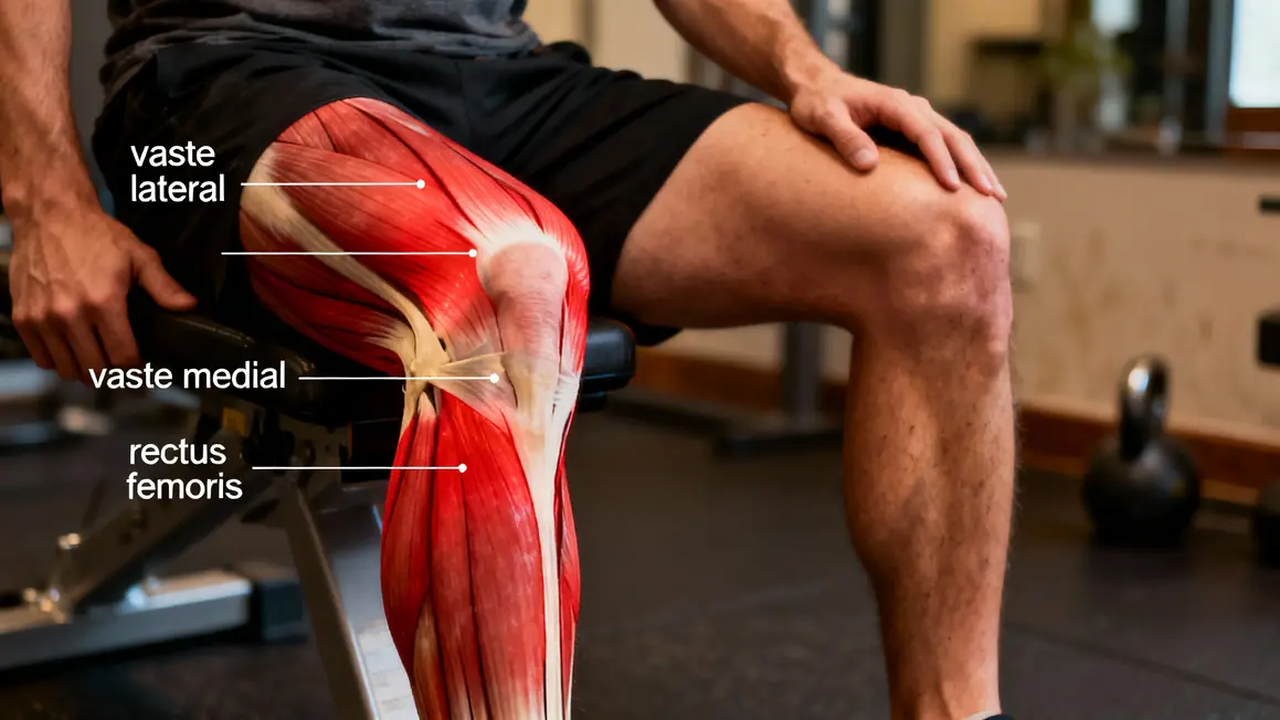 Schéma quadriceps rouge hack squat musculation