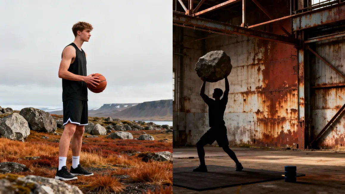 Thor Björnsson basket et pierre force islande
