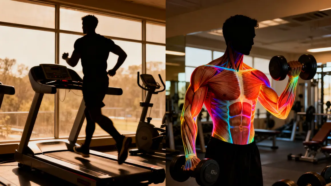cardio musculation corps tapis haltères