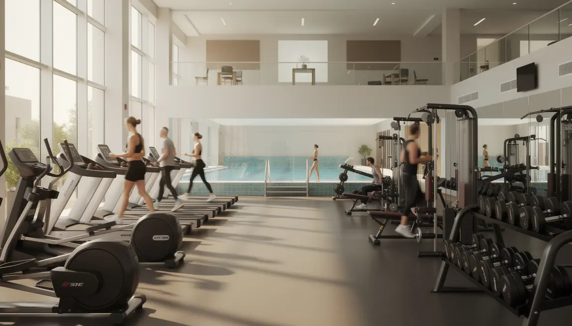Salle de fitness lumineuse haut de gamme Paris