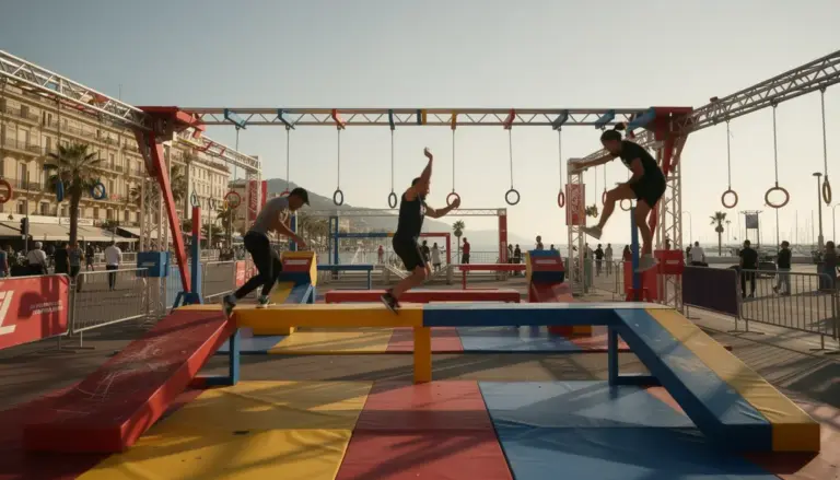Parcours Ninja Warrior Cannes obstacles sportifs plein air