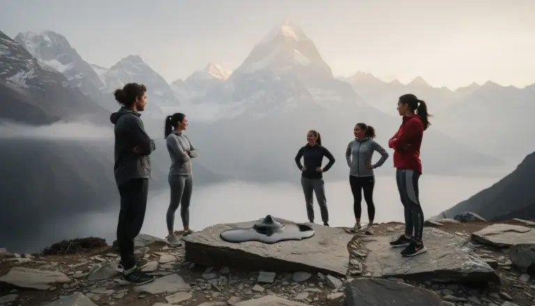 Paysage Himalaya shilajit résine et athlètes