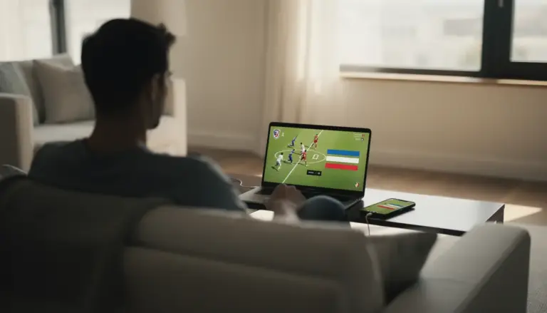 personne devant ecran streaming football kora live 360