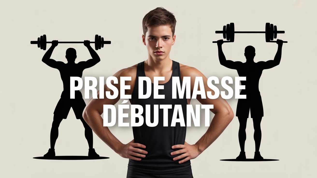 programme prise de masse debutant illustration silhouettes sport