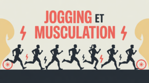 Silhouettes sportives jogging et musculation energie