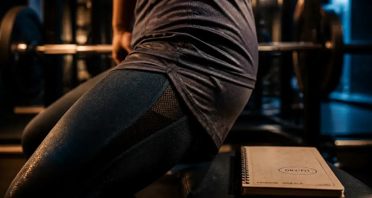 Vêtement musculation technique : legging et t-shirt anti-transpiration en salle de sport