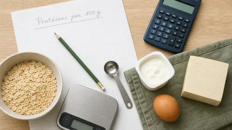 Calcul proteine par aliment : protéines par 100 g, aliments et tableau