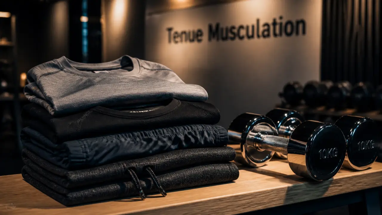Vetement musculation pour homme : t-shirt, debardeur et short en salle de sport