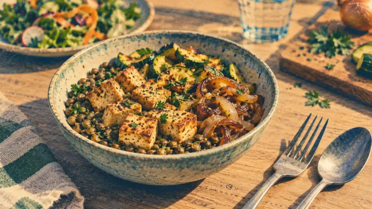 Proteines vegetales pour maigrir : lentilles et tofu, repas rassasiant