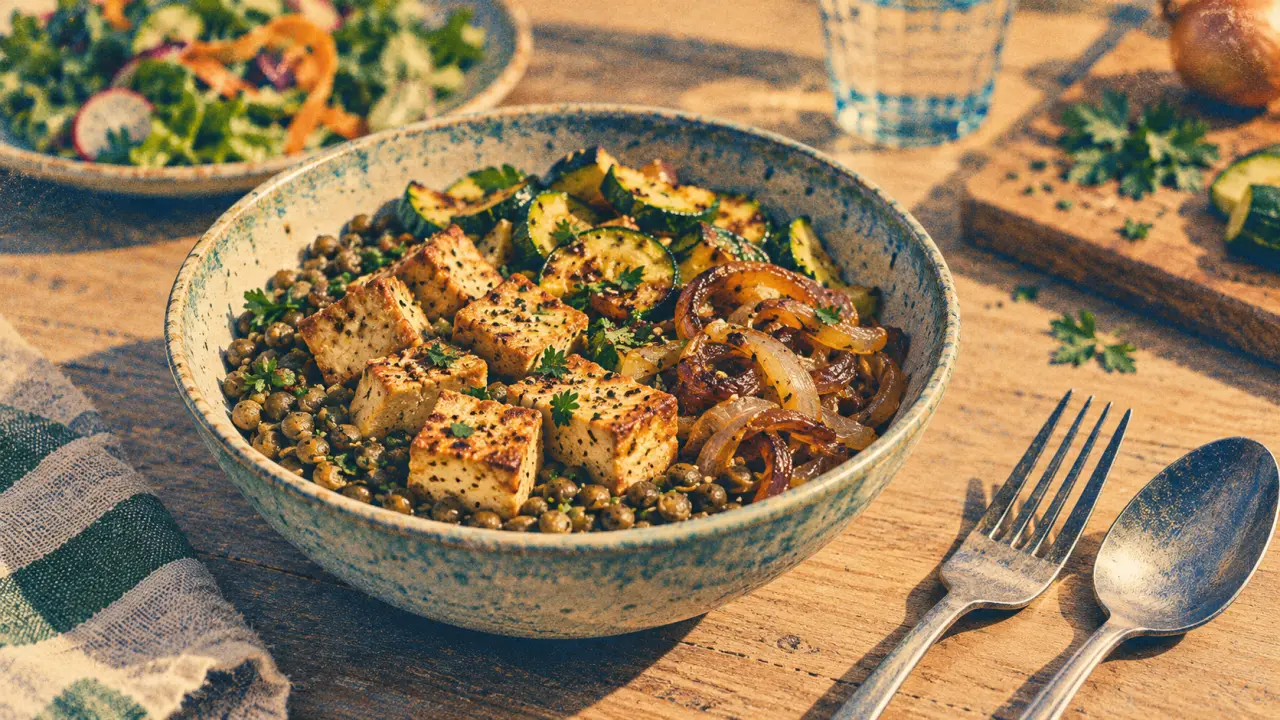 Proteines vegetales pour maigrir : lentilles et tofu, repas rassasiant