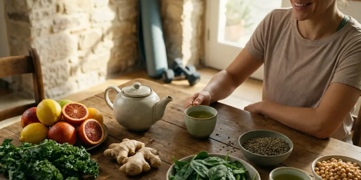 Table aliments brûleurs de graisse naturels et accessoires sport