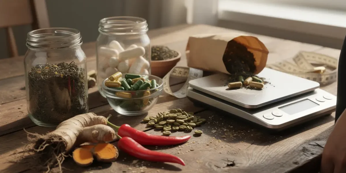 Brûleurs de graisse naturels efficaces posés sur table pour perte de poids