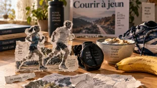 Courir avant ou apres manger : montre, yaourt et banane, digestion