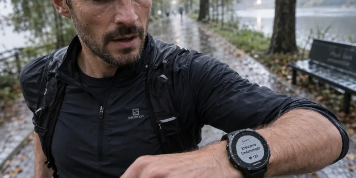 Frequence cardiaque endurance fondamentale sous 70% FC max sur montre GPS
