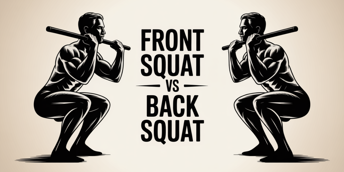 illustration front squat et back squat position barre