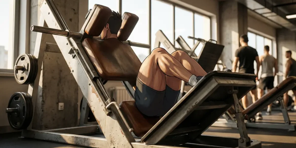Hack squat sur machine moderne salle de musculation