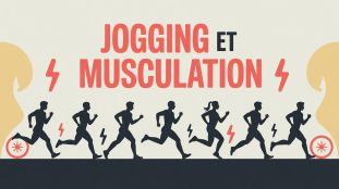 Silhouettes sportives jogging et musculation energie