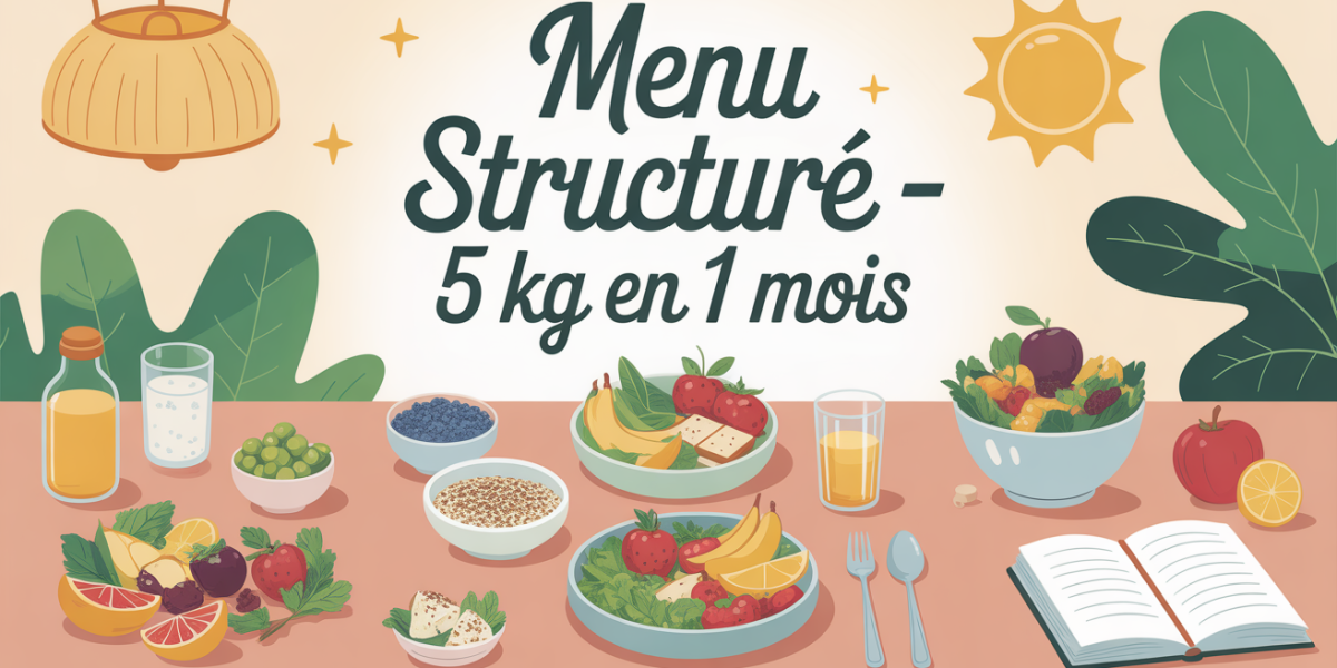 Table healthy minceur menu structuré 5 kg en 1 mois