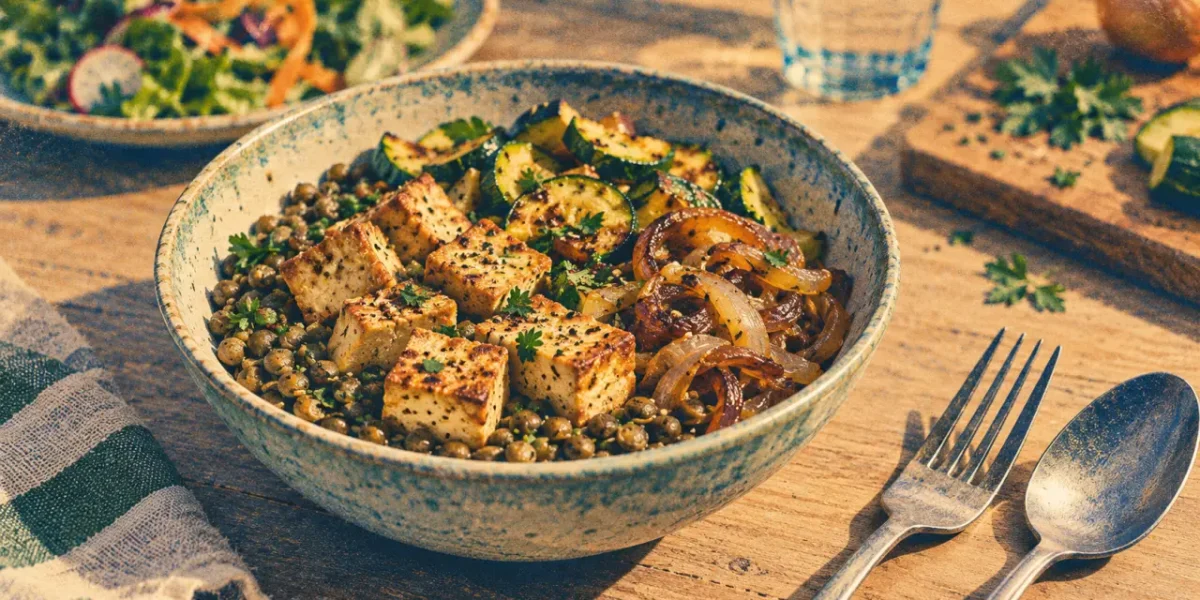 Proteines vegetales pour maigrir : lentilles et tofu, repas rassasiant